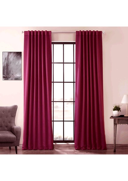 Taç Vişne Karartma Blackout Fon Perde, 1/2 Seyrek Pile, Tek Kanat, 300 x 260 cm