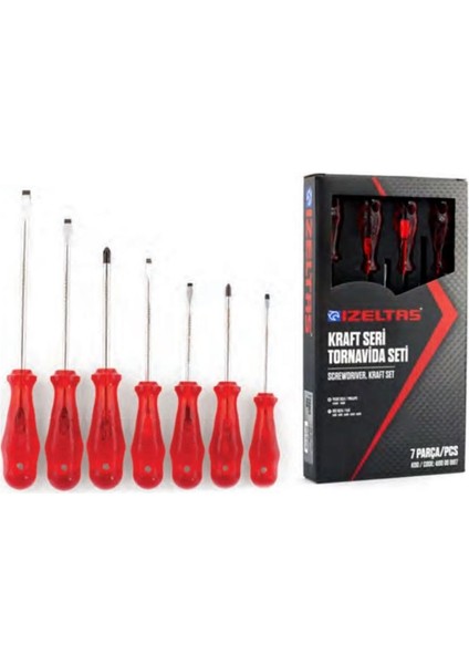 Izeltaş Kraft Seri Tornavida Seti 7 Parça