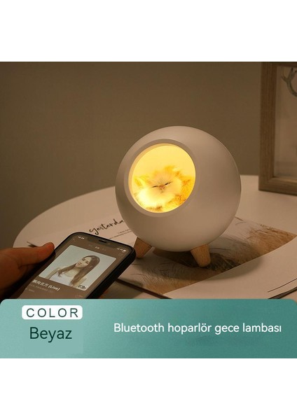 Urban Glow Yatak Odası Dekorasyonu Kedi Yuvası Şekli Bluetooth Hoparlör Gece Lambası (Yurt Dışından)