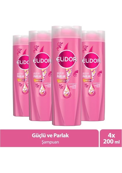 Superblend Saç Bakım Şampuanı Güçlü Ve Parlak E Vitamini Makademya Yağı 200 Ml X4