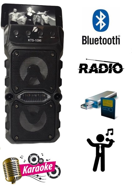 KTS-1096 Büyük Boy Çift Çıkışlı Ses Bombası Bluetooth Hoparlör fiyatları