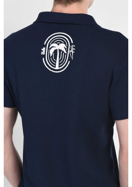 Russel Lacivert Polo Yaka Baskılı Erkek Tshirt fiyatları