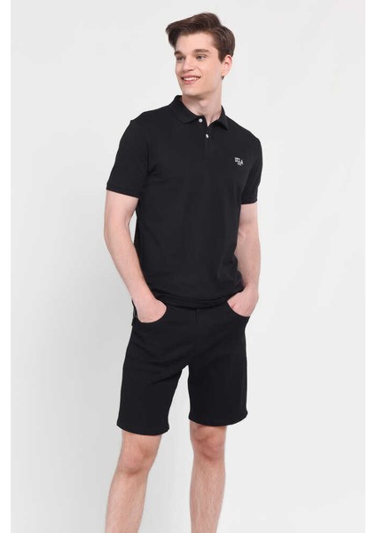 Lakes Siyah Polo Yaka Nakışlı Erkek Tshirt fiyatları