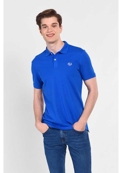 Lakes Mavi Polo Yaka Nakışlı Erkek Tshirt fiyatları