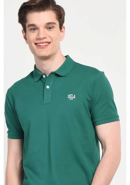 Lakes Yeşil Polo Yaka Nakışlı Erkek Tshirt