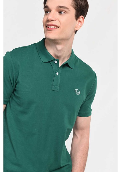 Lakes Yeşil Polo Yaka Nakışlı Erkek Tshirt modelleri