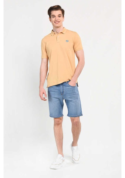 Lakes Kahve Polo Yaka Nakışlı Erkek Tshirt