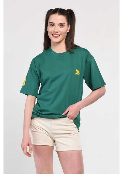 Paradıso Yeşil Bisiklet Yaka Baskılı Kadın Tshirt fırsatları