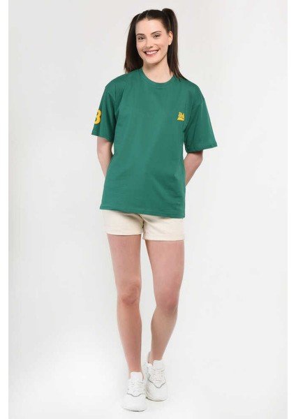 Paradıso Yeşil Bisiklet Yaka Baskılı Kadın Tshirt indirimleri