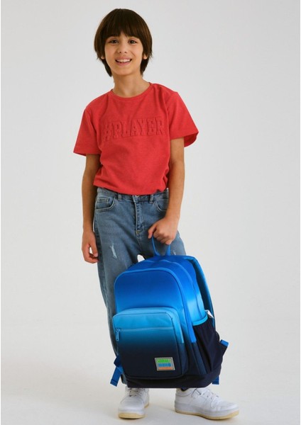 Lacivert Mavi Gradyan Üçlü Ilkokul Okul Çanta Seti fiyatları