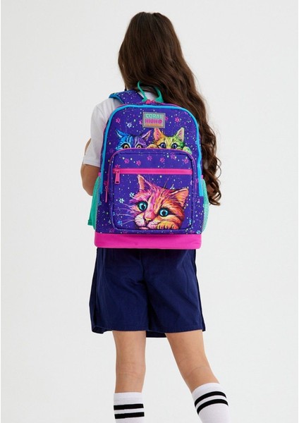 Mor Kedi Üçlü Ilkokul Okul Çanta Seti fiyatları