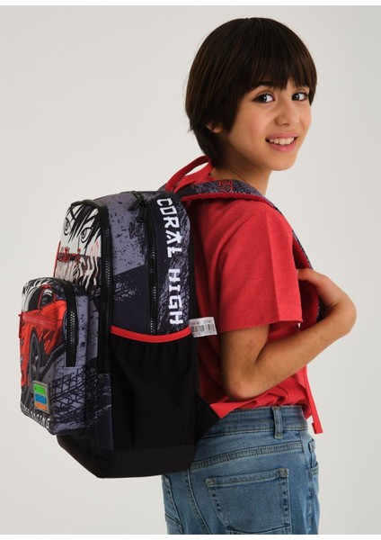 Siyah Kırmızı Araba Ilkokul Sırt Çantası ve Kalemlik Seti fiyatları