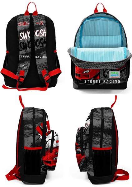 Siyah Kırmızı Araba Okul Sırt ve Beslenme Çantası Seti indirimleri