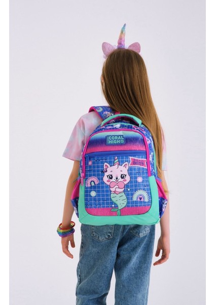 Üç Gözlü Kız Çocuk Ilk ve Orta Okul Çantası - Mor Pembe Unicorn fiyatları