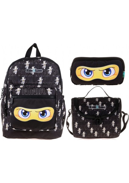 Kids&love Siyah Sarı Ninja Ilkokul Çanta Seti - Erkek Çocuk