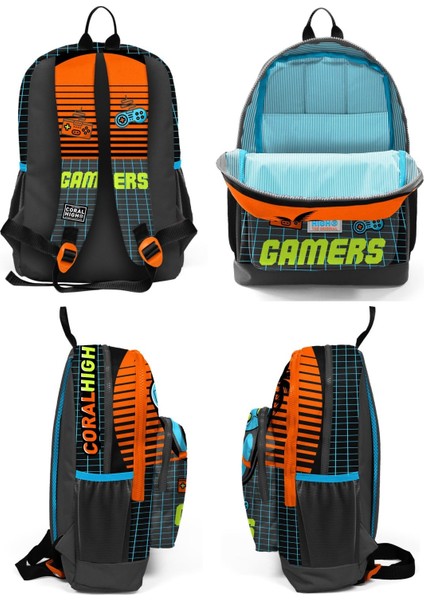 Turuncu Gamers Okul Sırt ve Beslenme Çantası Seti indirimleri