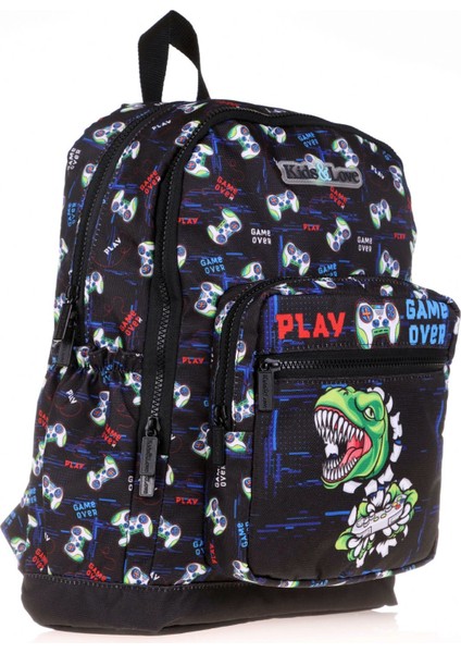Kids&love Erkek Çocuk Siyah Dinazor Ilkokul Okul Sırt Çantası - Dört Gözlü