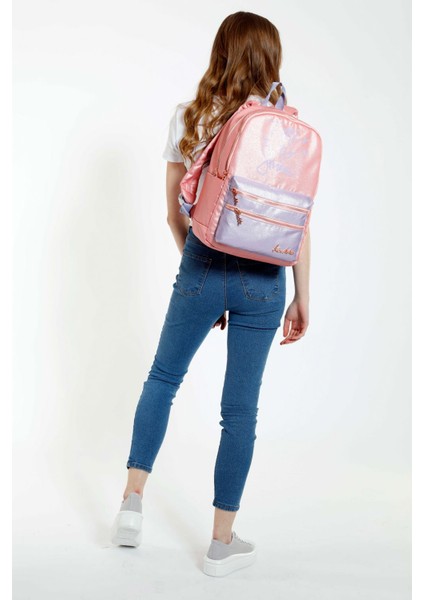 Sparkle Duble Somon Okul Sırt Çantası - Simli Kumaş - Ortaokul Lise Günlük modelleri