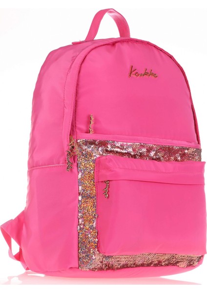 Magical Pullu Pembe Üç Gözlü Okul ve Günlük Sırt Çantası - Kız