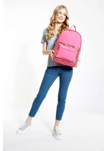 Magical Pullu Pembe Üç Gözlü Okul ve Günlük Sırt Çantası - Kız fırsatları