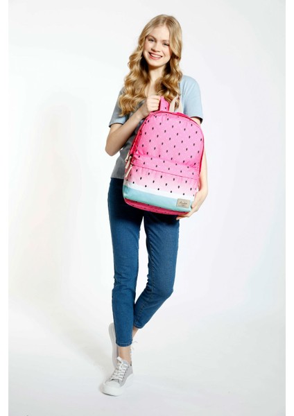 Layer Pembe Yeşil Karpuz Okul ve Günlük Sırt Çantası - Watermelon- Kız fırsatları