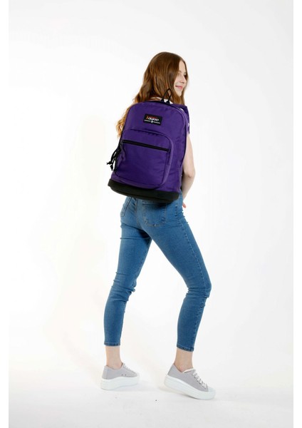 Mor Üç Bölmeli Okul ve Günlük Sırt Çantası - (Kız) Ortaokul, Lise, Kolej modelleri