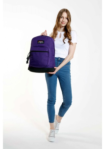 Mor Üç Bölmeli Okul ve Günlük Sırt Çantası - (Kız) Ortaokul, Lise, Kolej fırsatları
