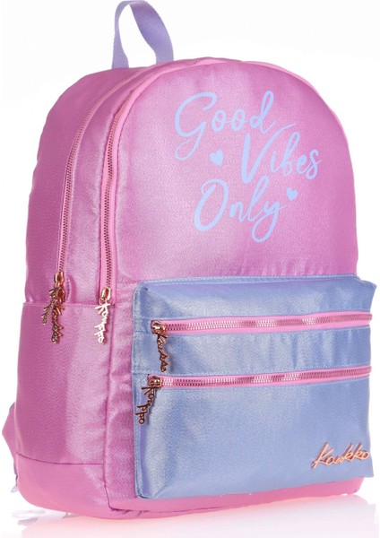 Sparkle Duble Pembe Okul Sırt Çantası - Simli Kumaş - Ortaokul Lise Günlük