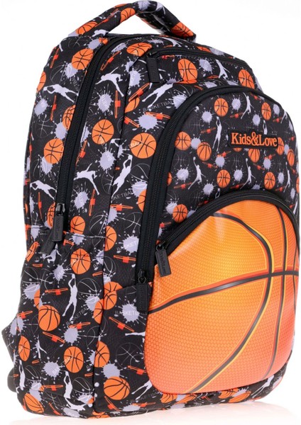 Kids&love Erkek Çocuk Turuncu Basketbol Ilkokul Okul Sırt Çantası