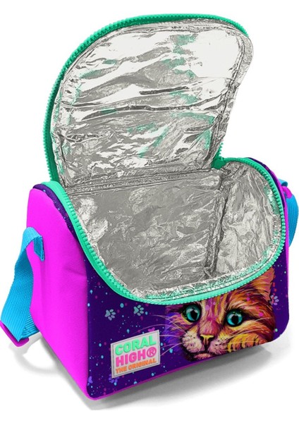 Kız Çocuk Pembe Mor Kediler Okul Beslenme Çantası - Thermo Yalıtımlı fiyatları