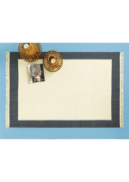 Lara Purl Dokuma Kilim 60 x 100 cm Lacivert - Krem