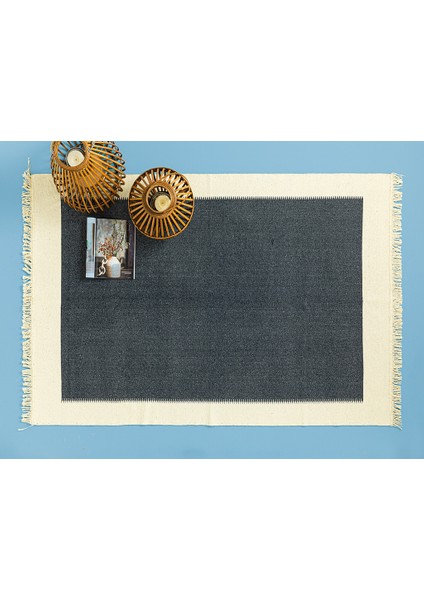 Lara Purl Dokuma Kilim 60 x 100 cm Lacivert - Krem fiyatları