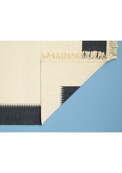 Lara Purl Dokuma Kilim 60 x 100 cm Lacivert - Krem modelleri