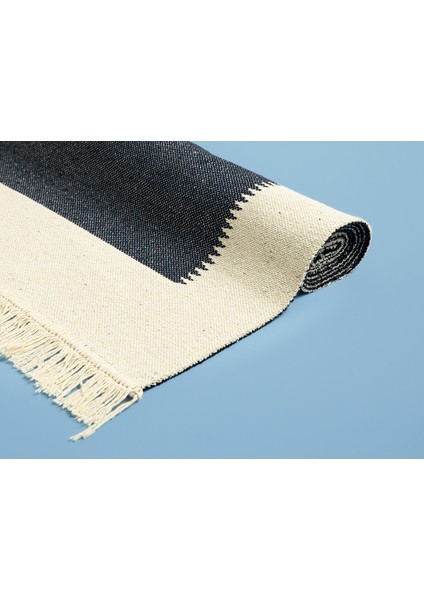 Lara Purl Dokuma Kilim 60 x 100 cm Lacivert - Krem fırsatları