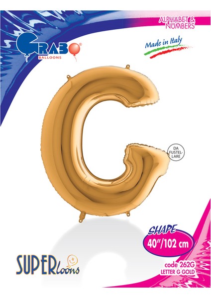 Grabo Harf Folyo Balon 40" Altın -G