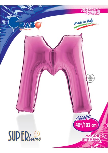 Grabo Harf Folyo Balon 40" Fuşya -M
