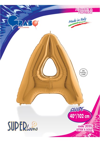 Grabo Harf Folyo Balon 40" Altın -A-