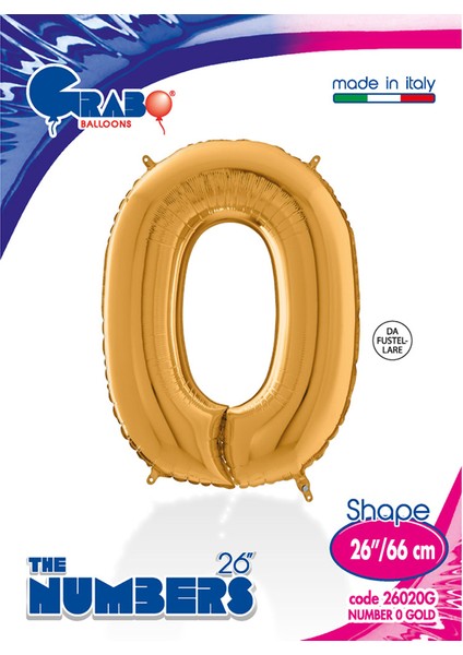 Grabo Rakam Folyo Balon 26" Altın -0-