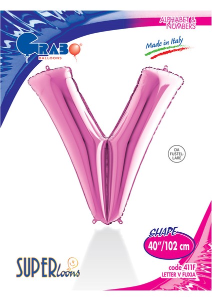 Grabo Harf Folyo Balon 40" Fuşya -V-
