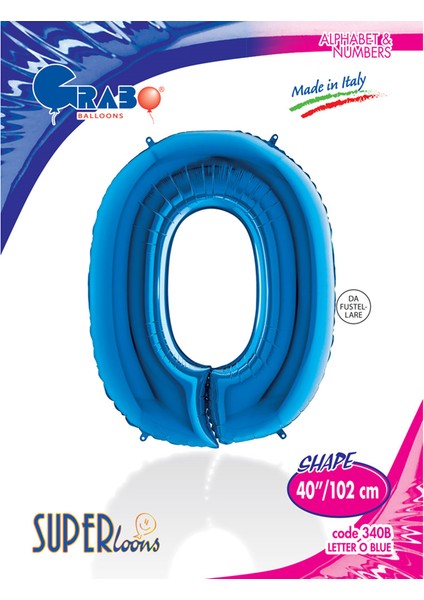 Grabo Harf Folyo Balon 40" Mavi -O-