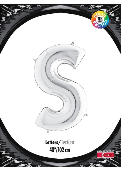 Kikajoy Harf Folyo Balon 40" Gümüş -S-