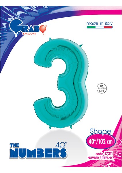 Grabo Rakam Folyo Balon 40" Tiffany -3-