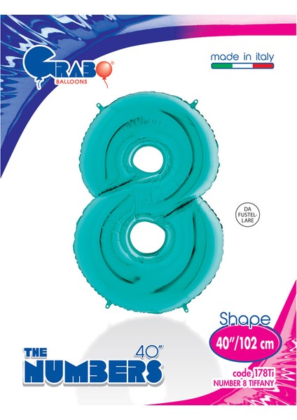 Grabo Rakam Folyo Balon 40" Tiffany -8-
