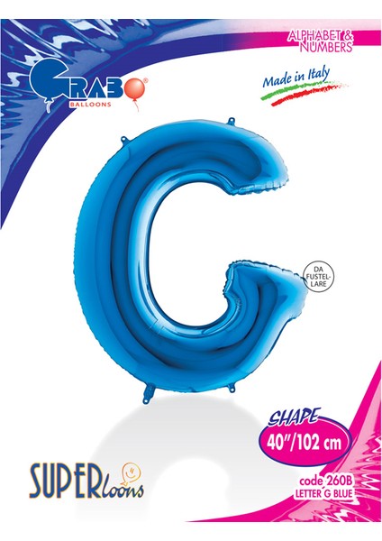 Grabo Harf Folyo Balon 40" Mavi -G-