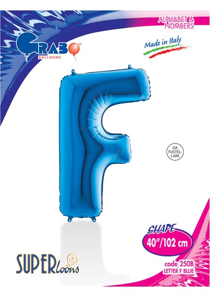 Grabo Harf Folyo Balon 40" Mavi -F-