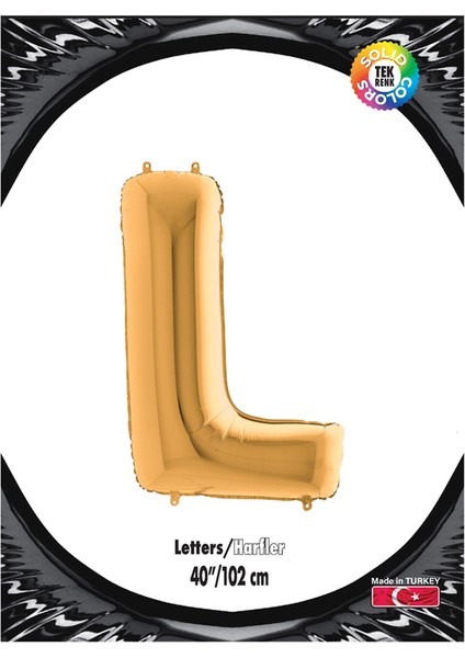 Kikajoy Harf Folyo Balon 40" Altın -L-