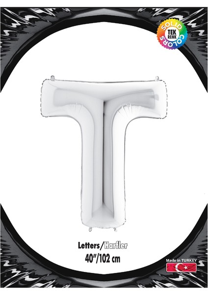 Kikajoy Harf Folyo Balon 40" Gümüş -T-