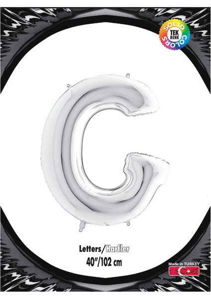 Kikajoy Harf Folyo Balon 40" Gümüş -G-