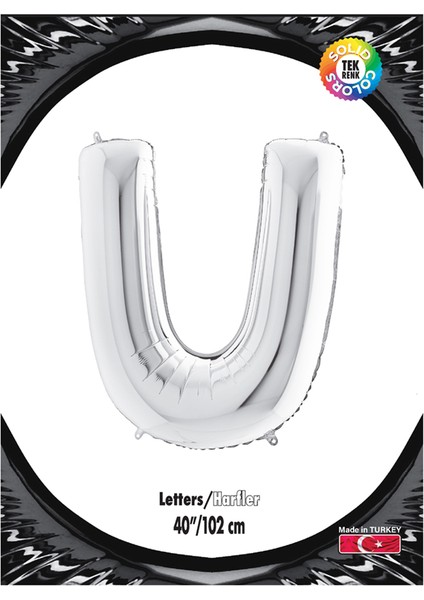 Kikajoy Harf Folyo Balon 40" Gümüş -U-
