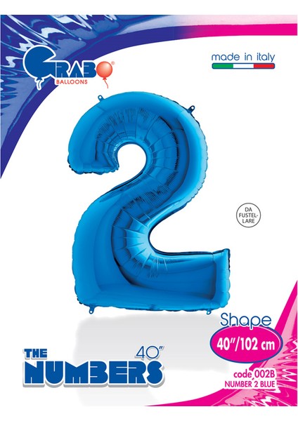 Grabo Rakam Folyo Balon 40" Mavi -2-